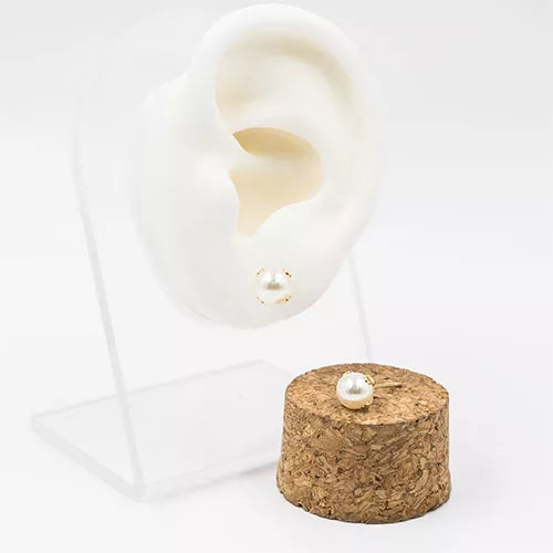 Par de topos twisted pearl dorado