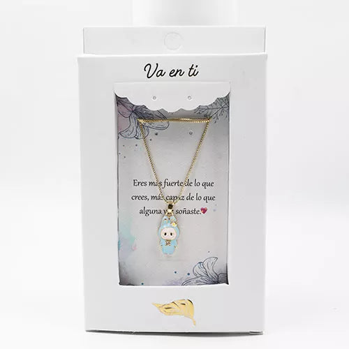 Collar en rodio Labubu