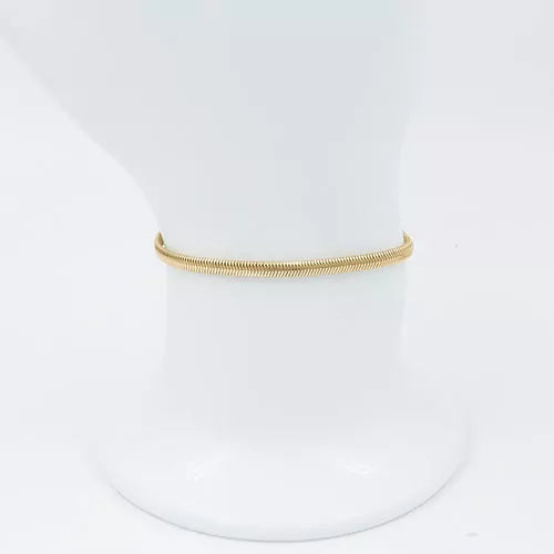 Pulsera en rodio tejido serpiente