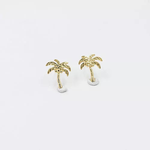 Par de topos en rodio beach palm tree