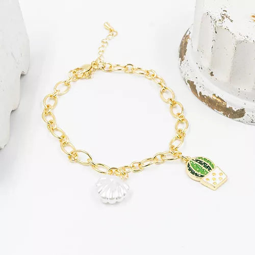 Pulsera en rodio I said cactus shell