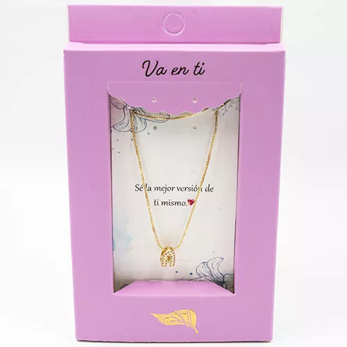 Collar de iniciales en rodio semi round letters