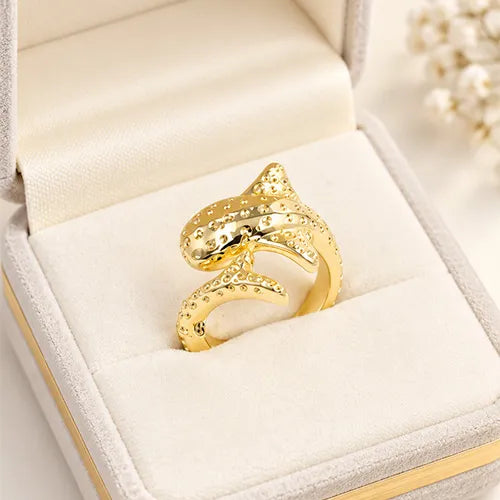 Anillo Mantarraya Ajustable con Baño de Rodio