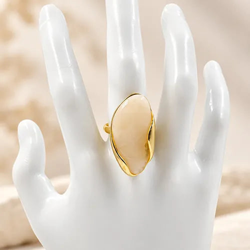 Anillo Organic Glow Ajustable con Baño de Rodio