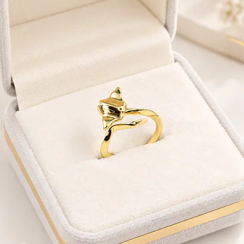 Anillo Raya Marina Ajustable con Baño de Rodio