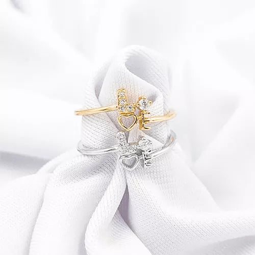 Anillo mini en rodio love of hearts