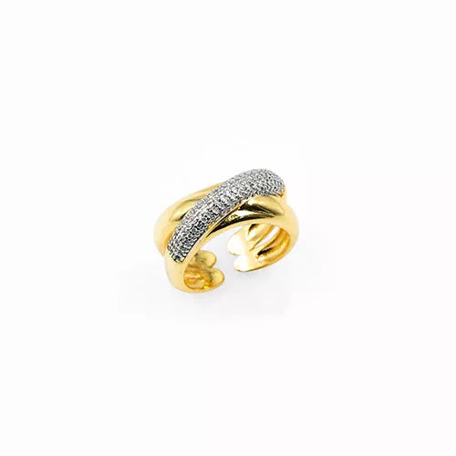 Anillo talla expandible en rodio cross one inflated
