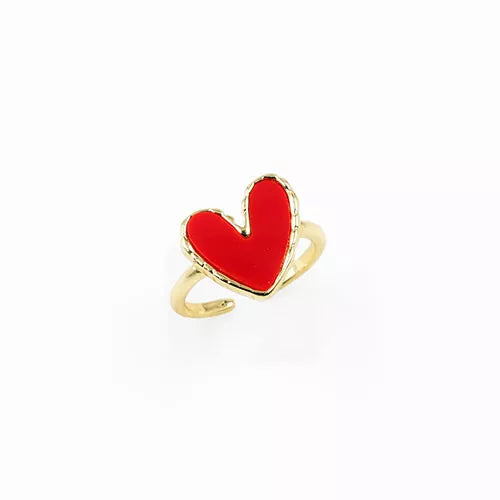 Anillo talla expandible en rodio cute big heart