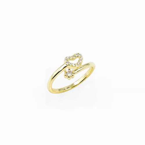 Anillo talla expandible en rodio heart and little star