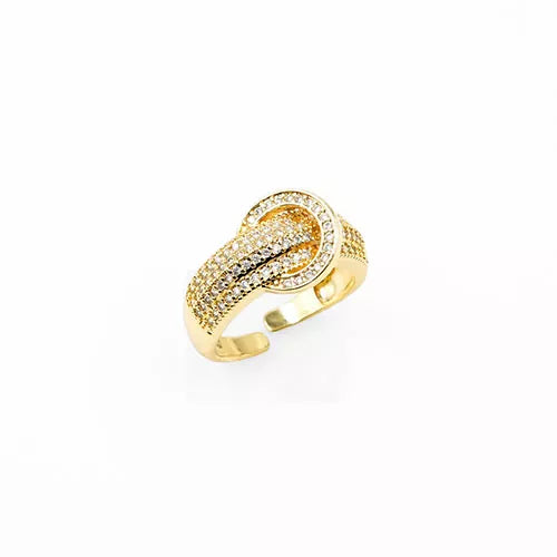 Anillo talla expandible en rodio line with a ring through