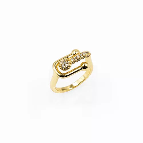 Anillo talla expandible en rodio padlock clasp