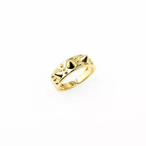 Anillo talla expandible en rodio triple peaks