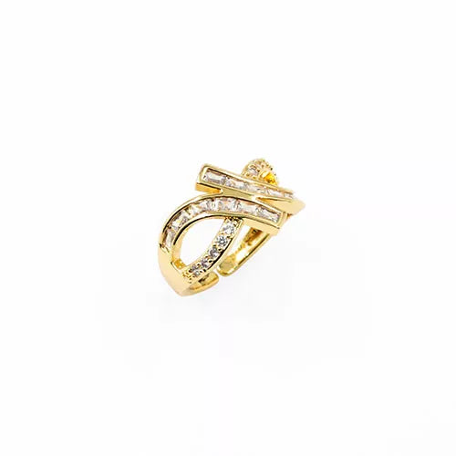 Anillo talla expandible en rodio zircon cylinder crossing