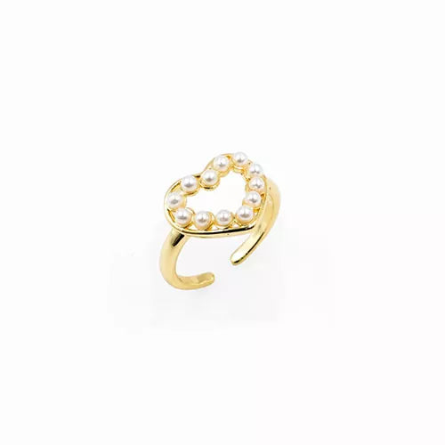 Anillo talla expandible heart with pearls