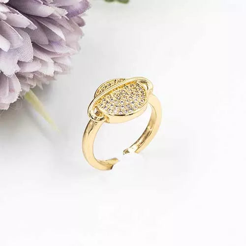Anillo talla regulable Saturn with zircons