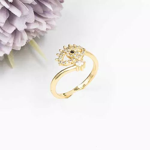 Anillo talla regulable Turkish evil eye with zircon