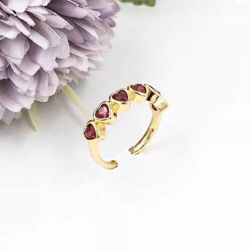 Anillo talla regulable crystal heart pattern