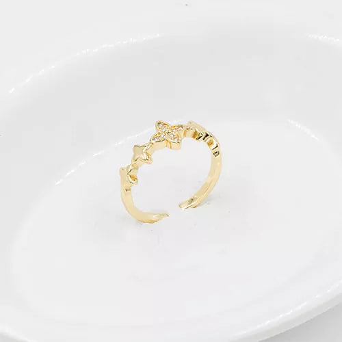 Anillo talla regulable golden clover and stars