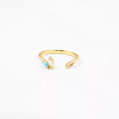 Anillo talla regulable mini three different stones