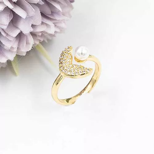 Anillo talla regulable moon with a pearl