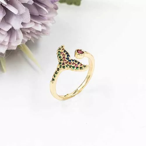 Anillo talla regulable multicolored whale tail