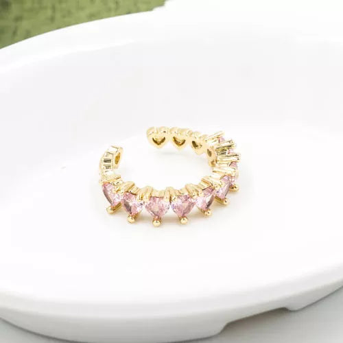 Anillo talla regulable pink crystal heart