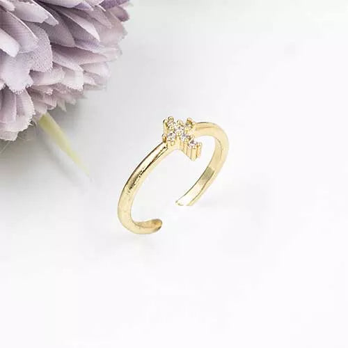 Anillo talla regulable small zircon cross