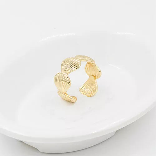 Anillo talla regulable striped shell pattern