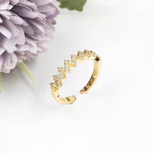 Anillo talla regulable zircon zigzag
