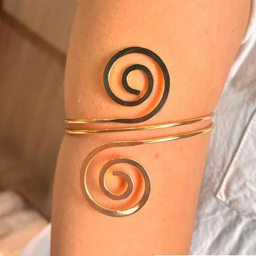 Brazalete en rodio snail spirals