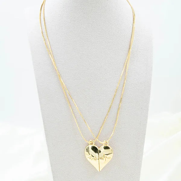 Cadena de Rodio Corazón pareja