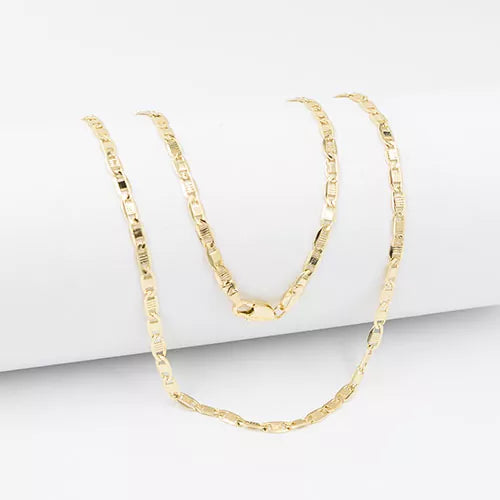 Cadena en Oro Goldfield semi-square link with lines