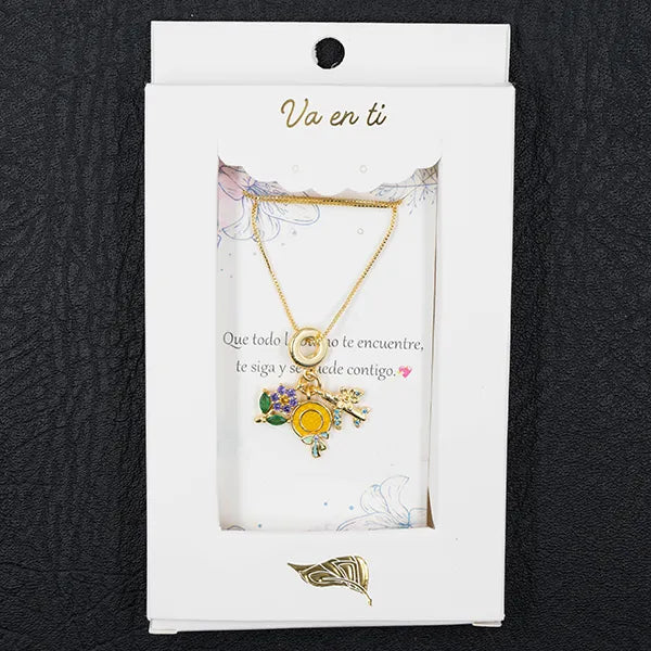 Collar en Rodio Avión Flor