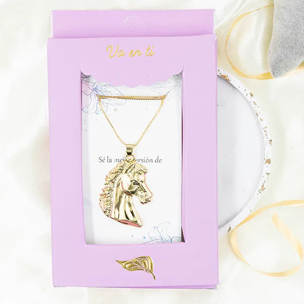 Collar en Rodio head horse