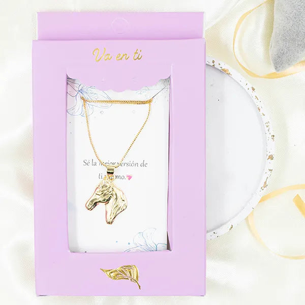 Collar en Rodio head horse ref 2