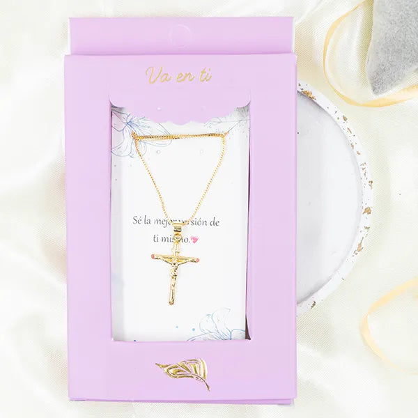 Collar en Rodio Cristo en cruz