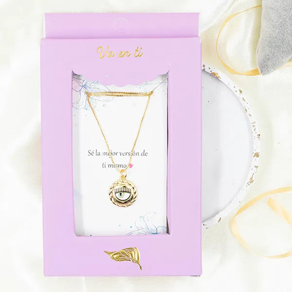 Collar en Rodio Ojo turco