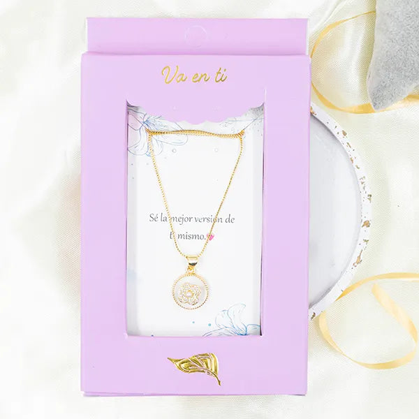 Collar en Rodio Pearl Flower