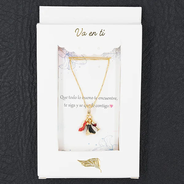 Collar en Rodio Tacones y Vino