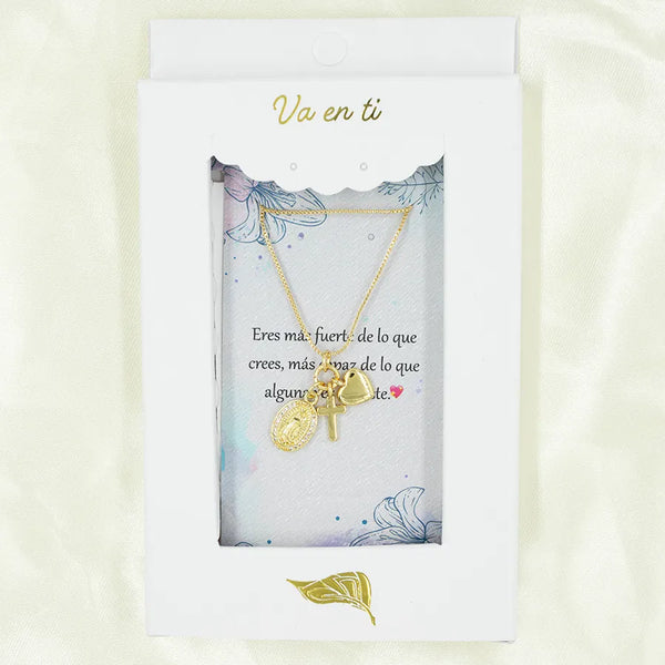 Collar en Rodio Virgen de guadalupe ref 3