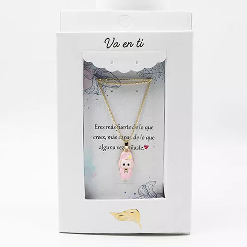 Collar en rodio Labubu
