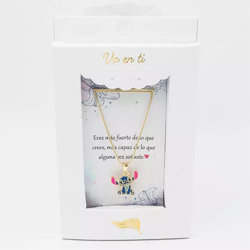 Collar en rodio Stitch