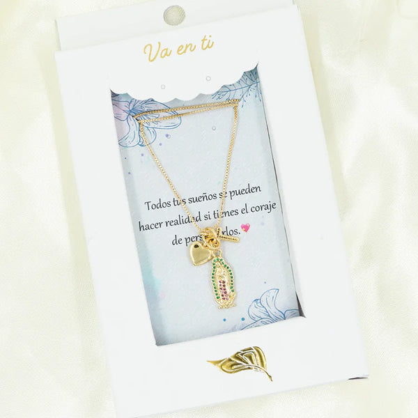 Collar en rodio Virgen de Guadalupe ref 5