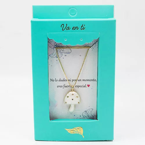 Collar en rodio deep white with gold