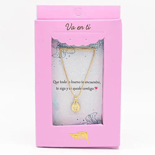 Collar en rodio medalla virgen de Guadalupe ref 1