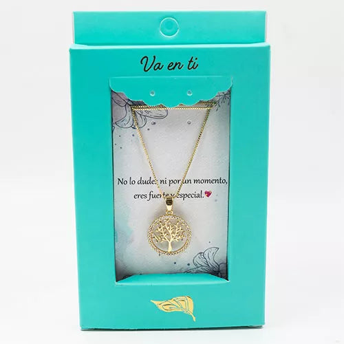 Collar en rodio tree of life
