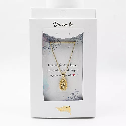 Collar en rodio virgen de Guadalupe