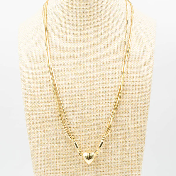 Cadena de Rodio rounded heart