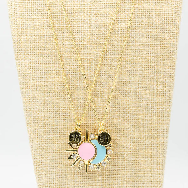 Cadena de Rodio Best Friends Sol y Luna