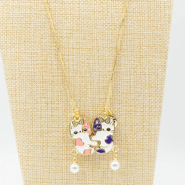 Cadena de Rodio Best Friends Cats
